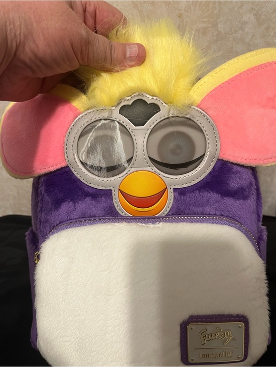 Loungefly Furby Purple Yellow Pink Plush Mini Backpack main image 4